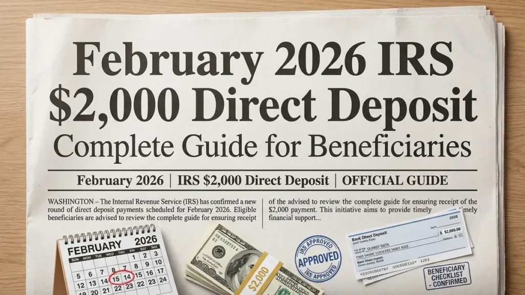 February 2026 IRS $2,000 Direct Deposit