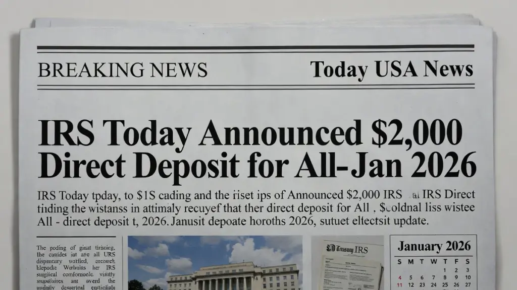 IRS today announced $2,000 Direct Deposit