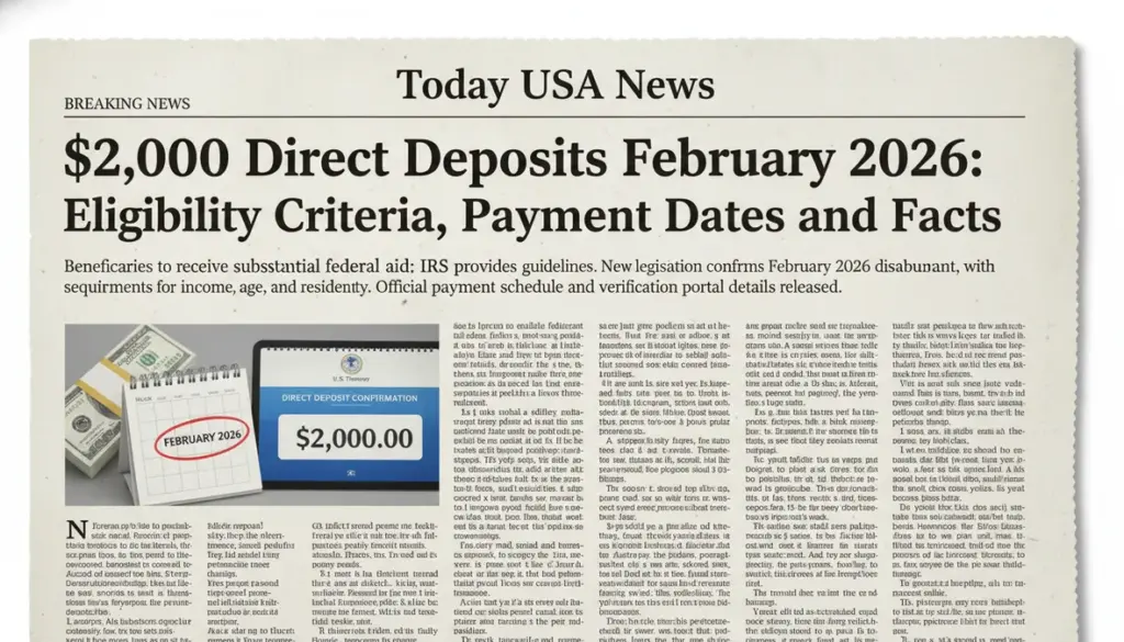 $2,000 Direct Deposits February 2026
